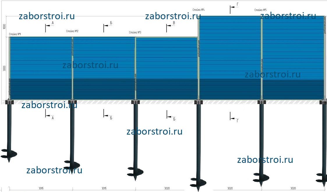 Конструкция шумозащитных заборов на винтовых сваях